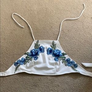 Embroidered Crop Top